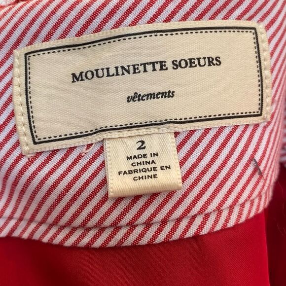 Moulinette Soeurs Anthropologie Red Wool Blend Tweed Pencil Skirt Women's 2 - Picture 5 of 6